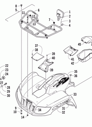 FRONT RACK BODY PANEL AND HEADLIGHT ASSEMBLIES