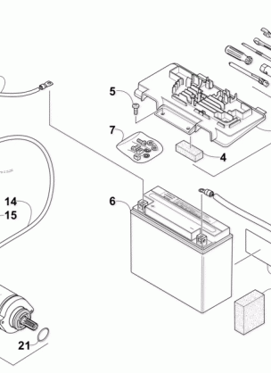 BATTERY AND STARTER ASSEMBLY