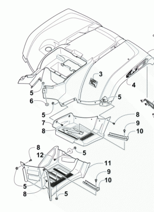 REAR BODY PANEL FOOTWELL AND TAILLIGHT ASSEMBLIES