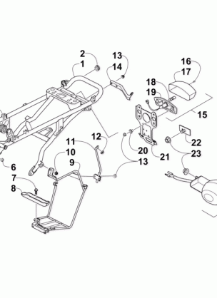 REAR FRAME TAILLIGHT AND RELATED PARTS ASSEMBLY