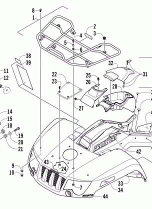 FRONT RACK BODY PANEL AND HEADLIGHT ASSEMBLIES