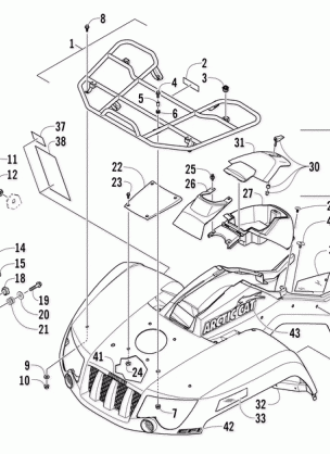 FRONT RACK BODY PANEL AND HEADLIGHT ASSEMBLIES