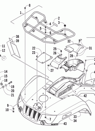 FRONT RACK BODY PANEL AND HEADLIGHT ASSEMBLIES