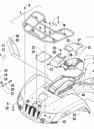 FRONT RACK BODY PANEL AND HEADLIGHT ASSEMBLIES