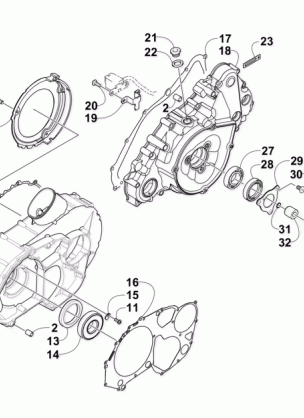 CLUTCH / V-BELT / MAGNETO COVER ASSEMBLY