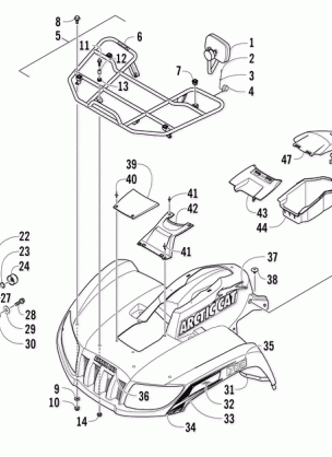 FRONT RACK BODY PANEL AND HEADLIGHT ASSEMBLIES