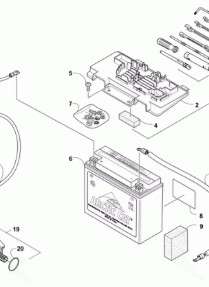 BATTERY AND STARTER ASSEMBLY