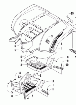 REAR BODY PANEL FOOTWELL AND TAILLIGHT ASSEMBLIES