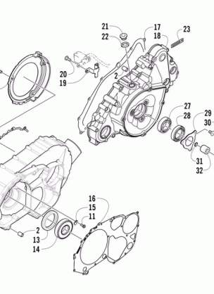 CLUTCH / V-BELT / MAGNETO COVER ASSEMBLY