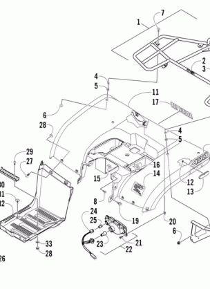 REAR BODY RACK AND TAILLIGHT ASSEMBLY