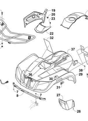 FRONT RACK BODY PANEL AND HEADLIGHT ASSEMBLIES