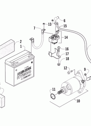 BATTERY AND STARTER ASSEMBLY