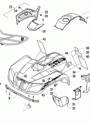 FRONT RACK BODY PANEL AND HEADLIGHT ASSEMBLIES