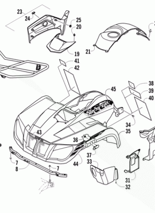 FRONT RACK BODY PANEL AND HEADLIGHT ASSEMBLIES