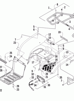 REAR BODY RACK AND TAILLIGHT ASSEMBLY