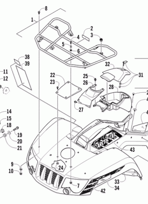 FRONT RACK BODY PANEL AND HEADLIGHT ASSEMBLIES