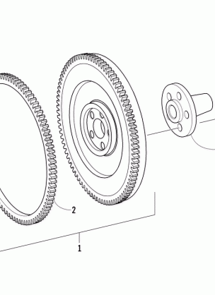 FLYWHEEL AND CROWN GEAR ASSEMBLY
