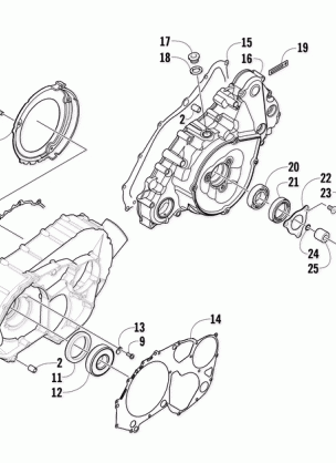 CLUTCH / V-BELT / MAGNETO COVER ASSEMBLY