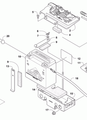 BATTERY AND STARTER ASSEMBLY