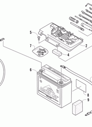 BATTERY AND STARTER ASSEMBLY