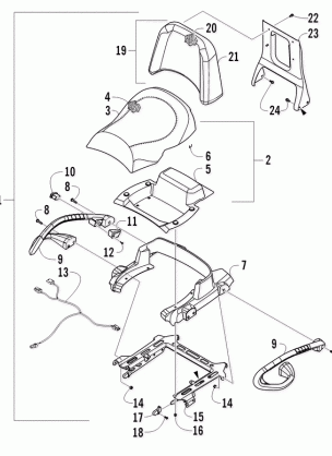 PASSENGER SEAT AND BACKREST ASSEMBLY