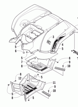 REAR BODY PANEL FOOTWELL AND TAILLIGHT ASSEMBLIES