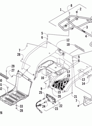 REAR BODY RACK AND TAILLIGHT ASSEMBLY