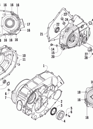 CLUTCH / V-BELT / MAGNETO COVER ASSEMBLY