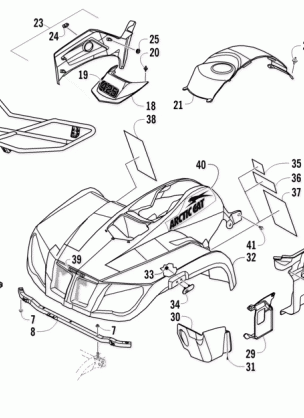 FRONT RACK BODY PANEL AND HEADLIGHT ASSEMBLIES