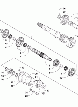 SECONDARY TRANSMISSION ASSEMBLY (ENGINE SERIAL NO. 10027870 and Up)