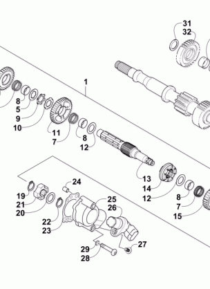 SECONDARY TRANSMISSION ASSEMBLY (UP TO ENGINE SERIAL NO. 10027869)