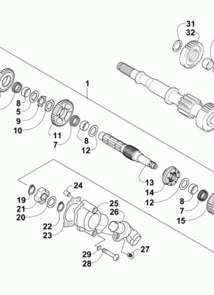 SECONDARY TRANSMISSION ASSEMBLY (UP TO ENGINE SERIAL NO. 0264069)