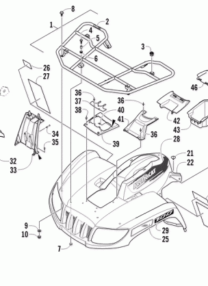 FRONT RACK BODY PANEL AND HEADLIGHT ASSEMBLIES