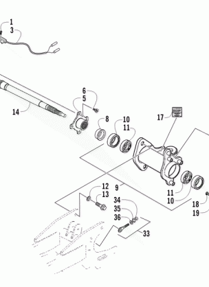 REAR AXLE AND BRAKE ASSEMBLY