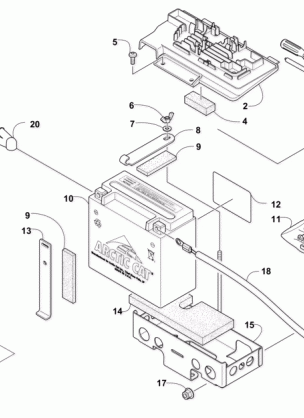 BATTERY AND STARTER ASSEMBLY