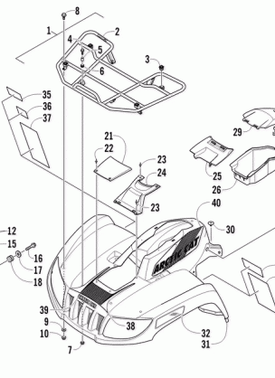 FRONT RACK BODY PANEL AND HEADLIGHT ASSEMBLIES