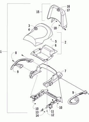 PASSENGER SEAT AND BACKREST ASSEMBLY