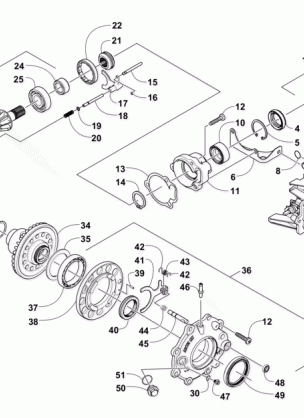 FRONT DRIVE GEARCASE ASSEMBLY