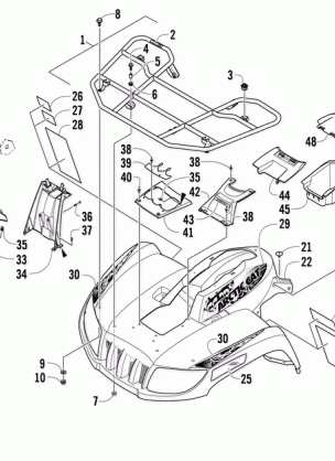 FRONT RACK BODY PANEL AND HEADLIGHT ASSEMBLIES