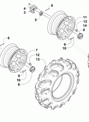 WHEEL AND TIRE ASSEMBLY (Up to VIN: 208322 and VIN: 208412 and Up)