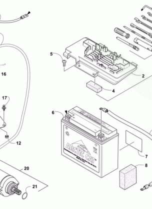 BATTERY AND STARTER ASSEMBLY