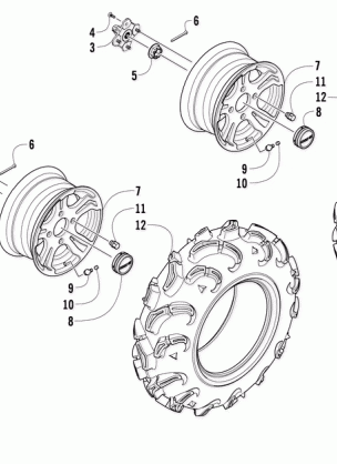 WHEEL AND TIRE ASSEMBLY (VIN: 208323 TO 208411)