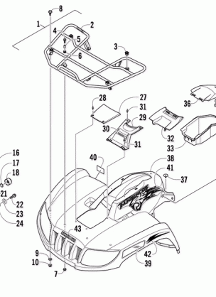 FRONT RACK BODY PANEL AND HEADLIGHT ASSEMBLIES