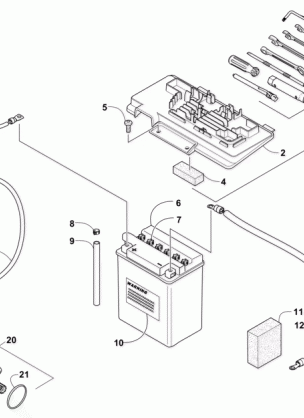 BATTERY AND STARTER ASSEMBLY