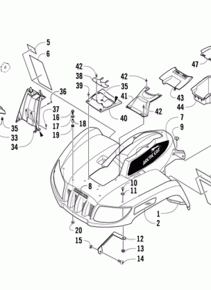 FRONT BODY PANEL AND HEADLIGHT ASSEMBLIES