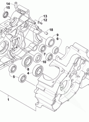 CRANKCASE ASSEMBLY (ENGINE SERIAL NO. 0700AD0010060 AND UP)