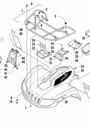 FRONT RACK BODY PANEL AND HEADLIGHT ASSEMBLIES