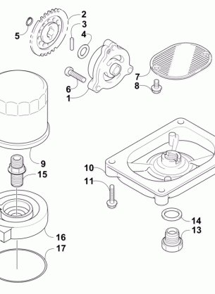 OIL FILTER / PUMP ASSEMBLY (ENGINE SERIAL NO. UP TO 0700A60445999)