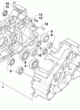 CRANKCASE ASSEMBLY (ENGINE SERIAL NO. Up to 0700A60445999)