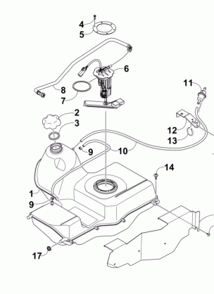 GAS TANK ASSEMBLY (VIN: AT205777 AND UP)